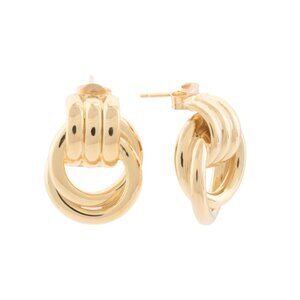 MIA FIORE Gold Made In Italy 18kt Gold Plated Doorknocker Earrings